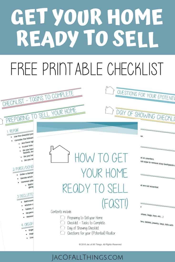 Get Your House Ready to Sell (Free Printable Checklist) - Jac of All Things