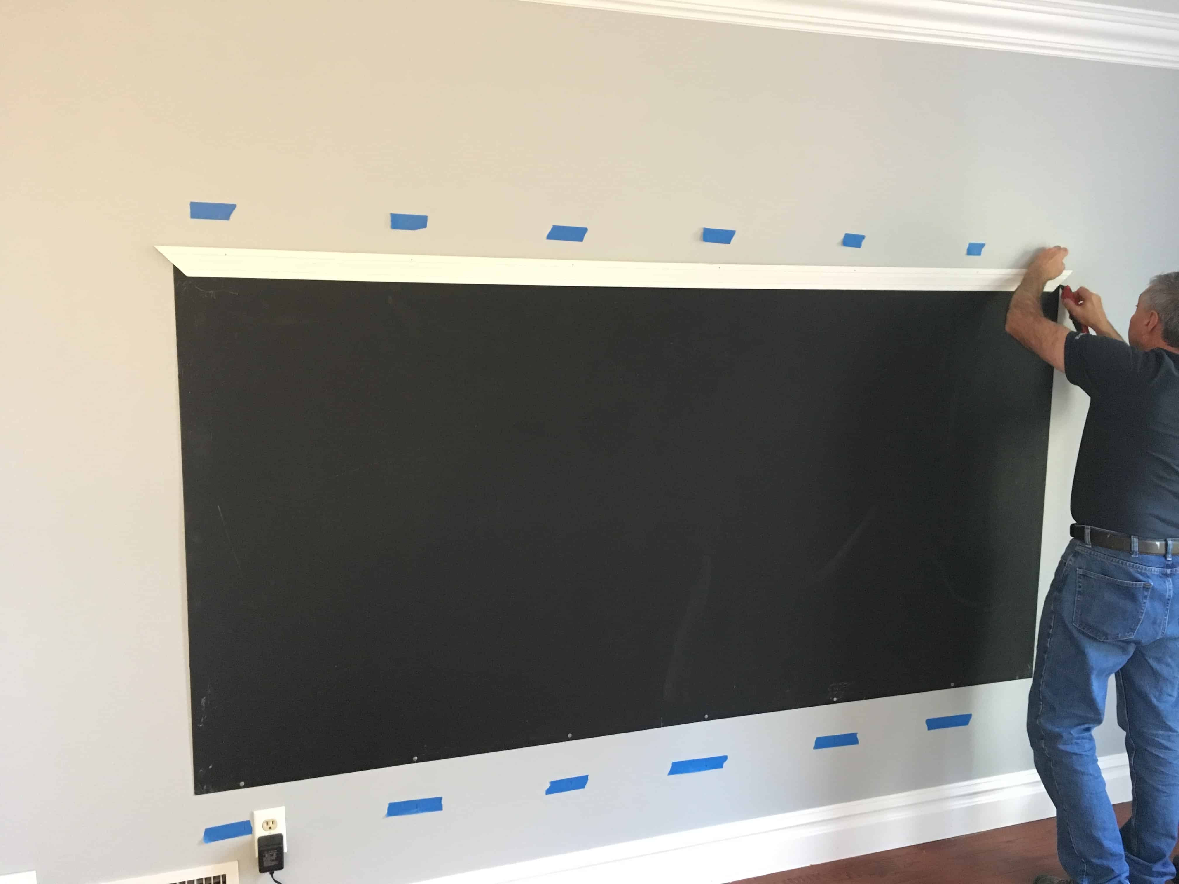 Hang Trim on DiY chalkboard