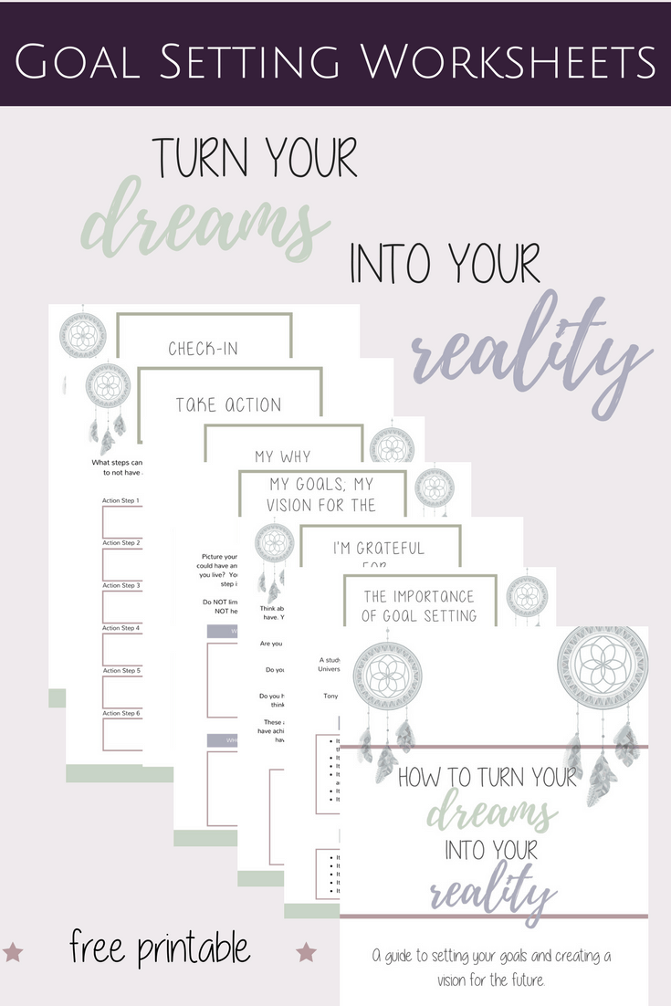 Turn your goals into reality! Access your free goal setting worksheets for adults now! Learn how to set goals for all areas of your life and tips to achieve your goals. Simple free printable goal setting template for 20 areas of your life (personal, financial, career and more.) Use this planner to identify your goals and ideas, learn more about yourself and track progress. Think about where you want to be in five years and make a five-year plan that will actually come true. 
