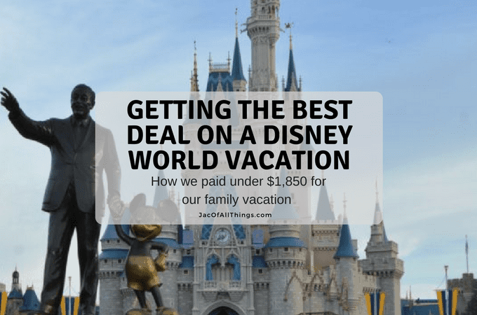 Learn how we planned a trip for our family of four to Walt Disney World for under $1850! (Including a 6 day stay at a deluxe resort, four-day park tickets, and airfare!) Read more on how you can save money on your next Disney vacation and do Disney World on the cheap! All the tips and tricks to save money, get the best discounts and deals, and do Disney World on a reasonable budget! Make sure you get the best deal on your vacation and plan a fun trip for the family without going broke!