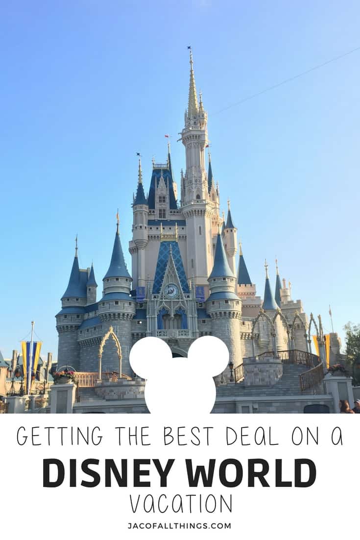 Are you wondering how you can save money on a trip to Disney World? Learn how we planned a trip for our family of four to Walt Disney World for under $1850! (Including a 6 day stay at a deluxe resort, four-day park tickets, and airfare!) Read all the tips and tricks to save money, get the best discounts and deals, and do Disney World on a reasonable budget! Plan a fun trip for the family without going broke! Disney World on the Cheap! #disney #disneyworld #deals