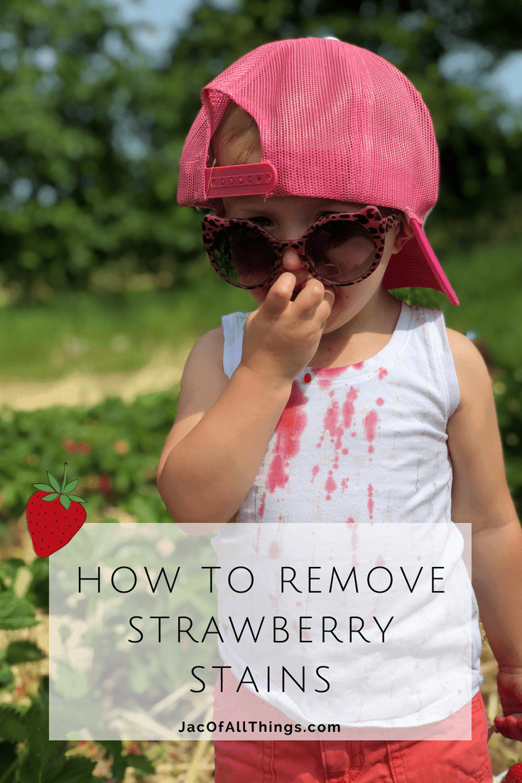 Are you wondering how to remove strawberry stains from clothes? Read more to learn how I was able to get the strawberry stains out of my daughterâ€™s shirt with a DIY strawberry stain removal solution! This life hack is like magic!
