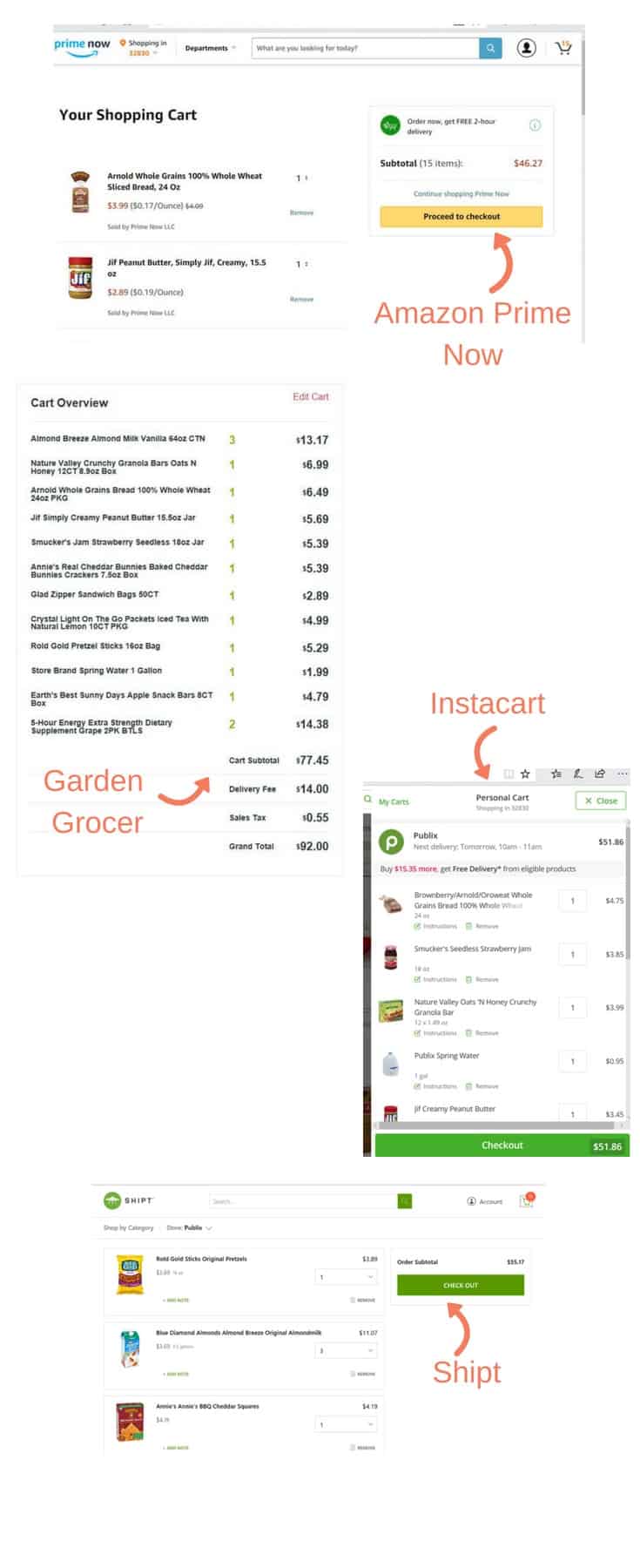 Ordering groceries to your resort at Disney World is one of the easiest ways to save money on a Disney World vacation! Learn all the options available to you to order food to your room and the pros and cons to each option! Including Amazon Prime Now, Garden Grocer, Instacart, WeGoShip, and Shipt! Tons of tips!