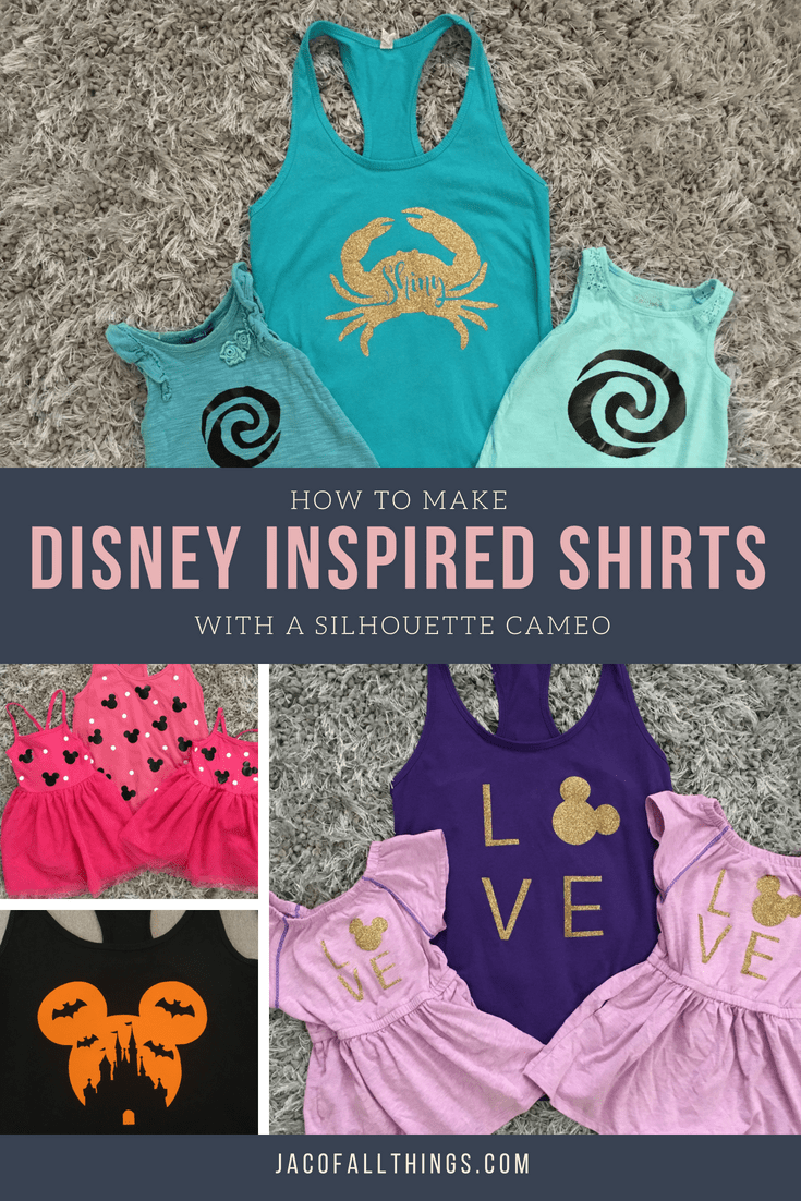 Learn how to make your own shirts for Disney with the Silhouette Cameo. This tutorial is super easy to follow and walks you through everything you need to make your own custom shirts for Disney. #Disney #DisneyWorld #DIY 