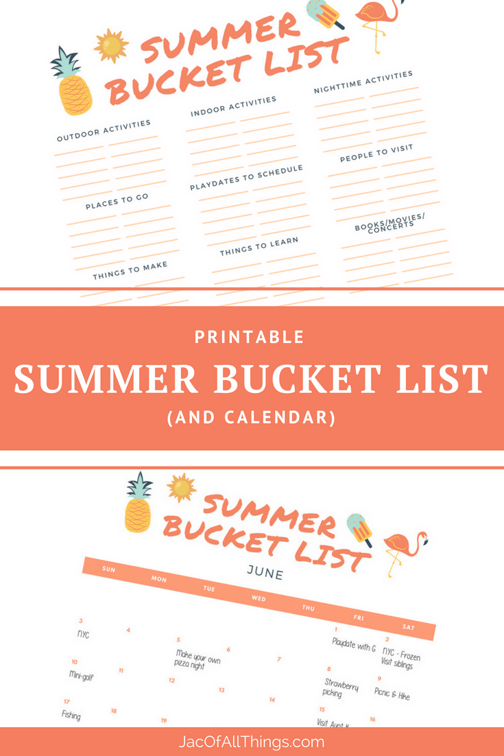 SUMMER BUCKET LIST PRINTABLE (FREE)