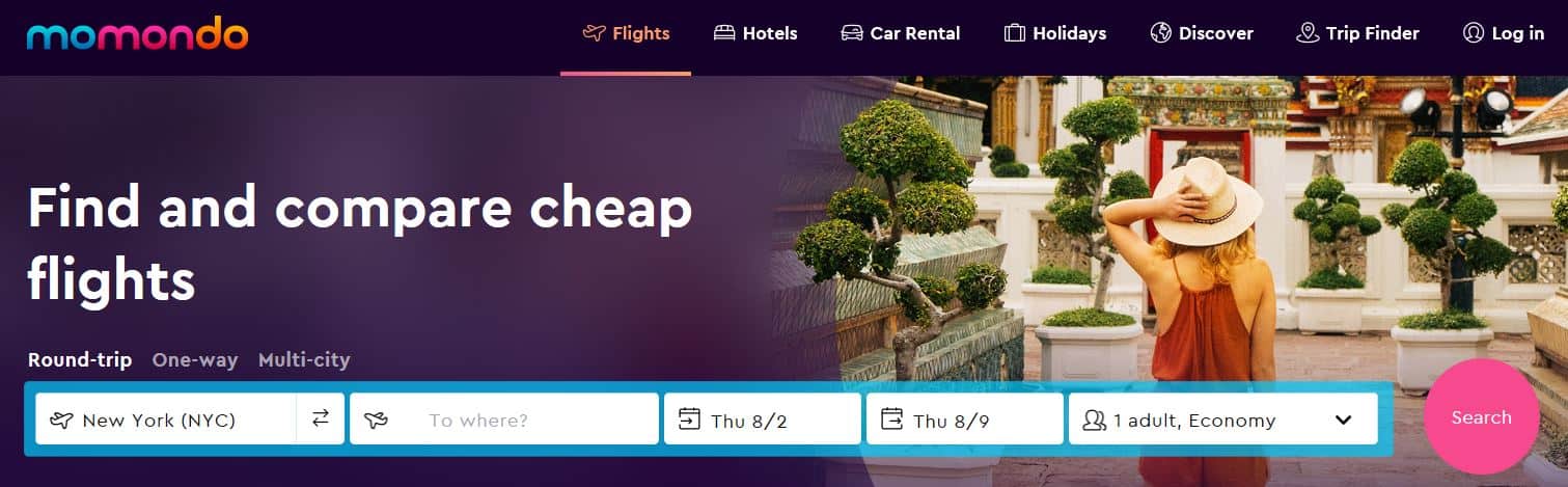 Search for flights on momondo