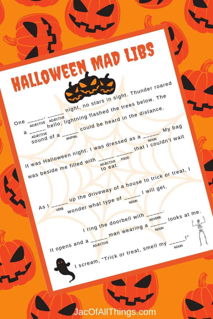 Download these Halloween Mad Libs now to print for free! Kids love doing mad libs! They are hysterical and fun!