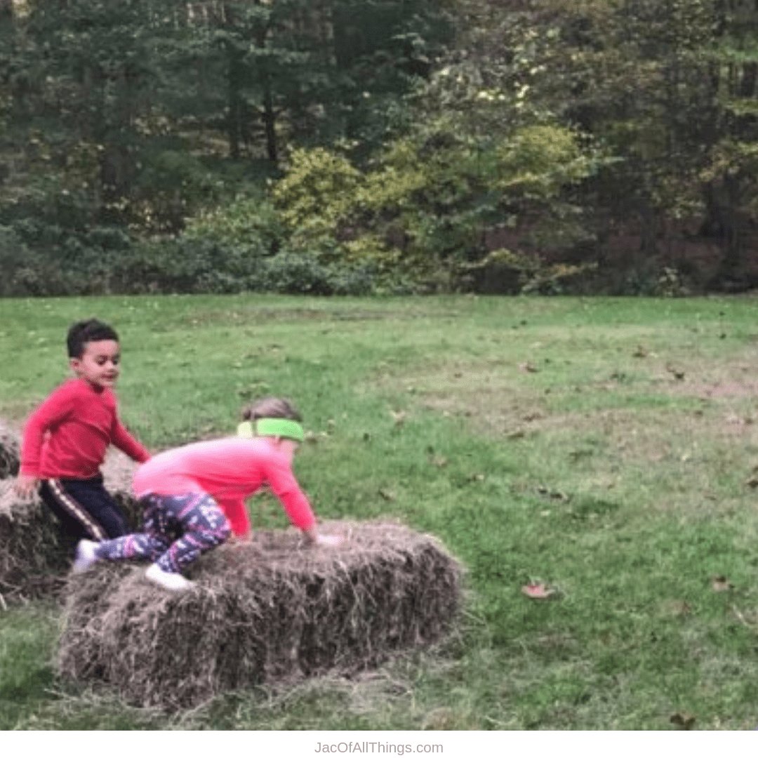 Backyard Obstacle Course Ideas - hay bales