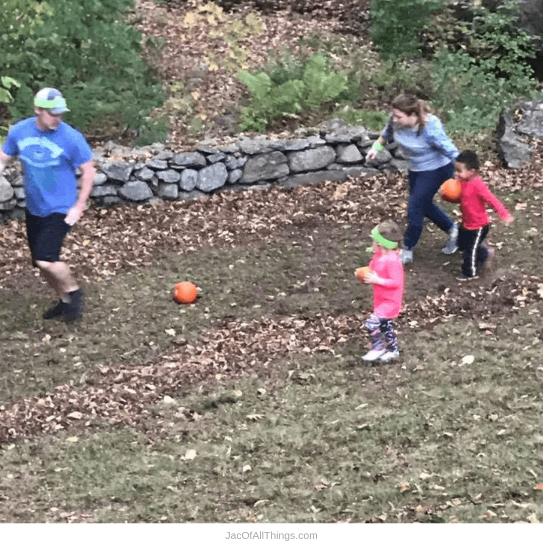 Backyard Obstacle Course Ideas - pumpkin carry