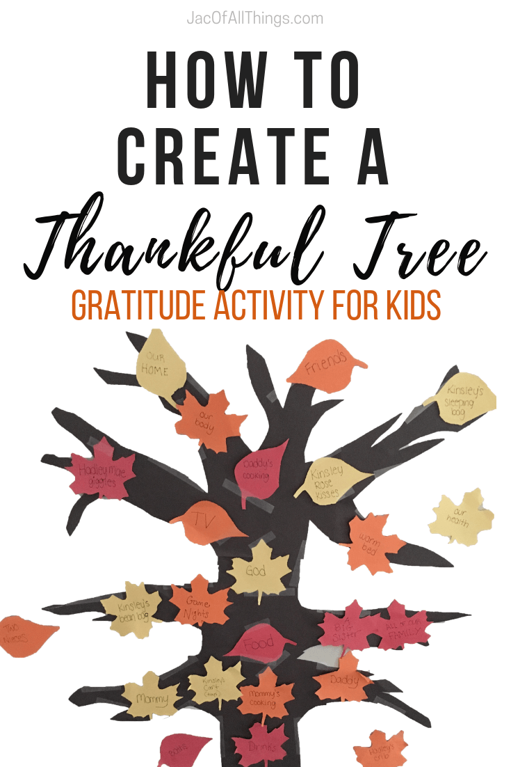 Learn how to create a Thankful Tree for children. This is the perfect exercise of gratitude for kids. (Perfect for Thanksgiving!) #gratitude #thanksgiving #thankful