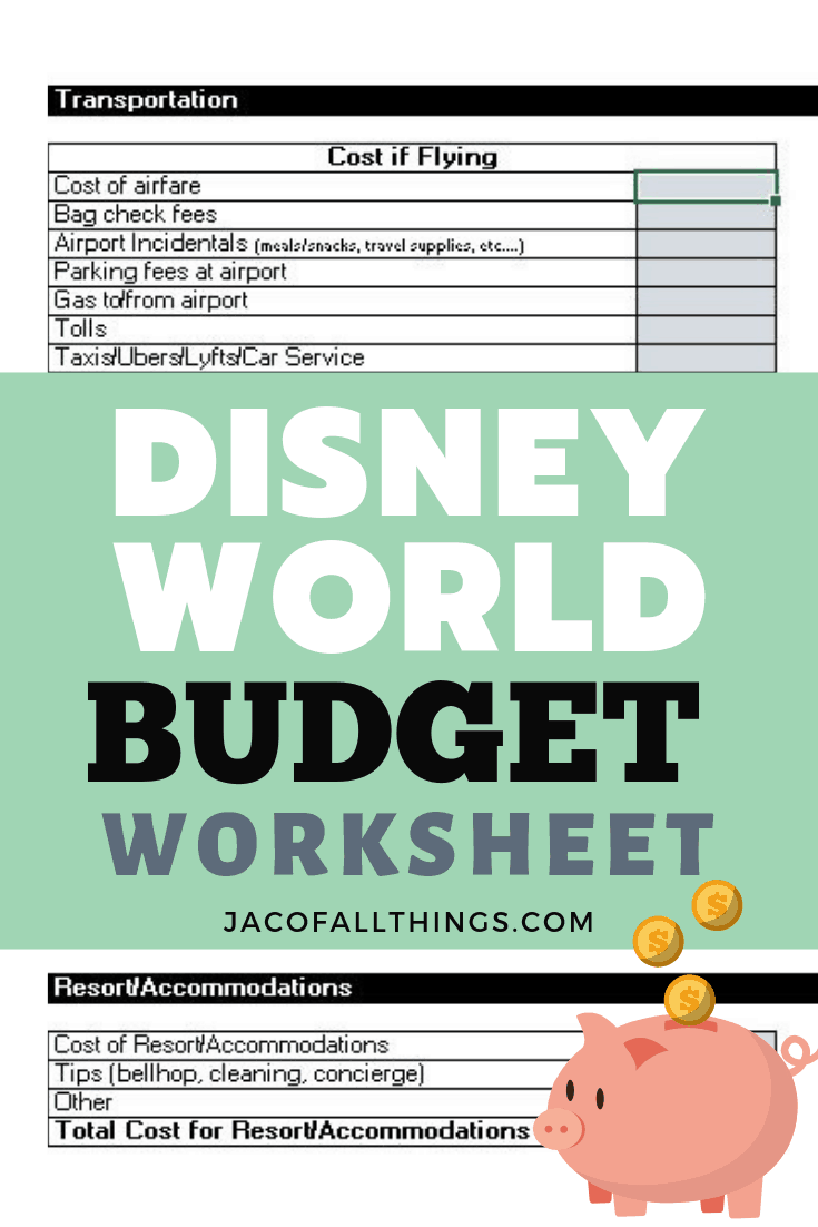 The most comprehensive Disney World budget worksheet for planning the most magical trip! Perfect for your family vacation! #disneyworld #disney #disneybudget #disneyvacations