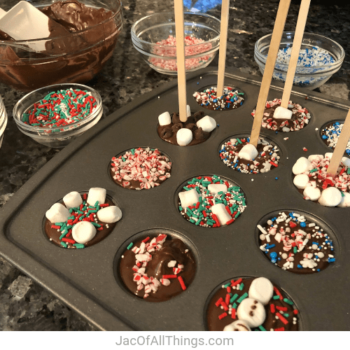 Place wooden sticks or spoons in your hot chocolate stirrers.