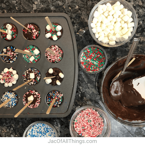 Place a wooden stick or plastic spoon in your hot chocolate on a stick.