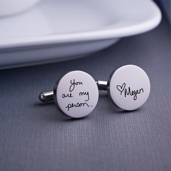 These personalized cuff links are the perfect Valentine's Day gift for him.