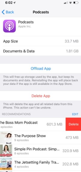 Automatically delete podcasts after playing to reduce iPhone storage (1)