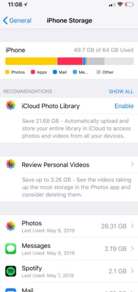 How to check your iPhone storage part 2