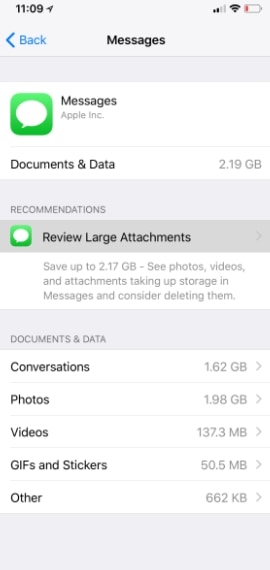 Reduce the size of your messages on iphone