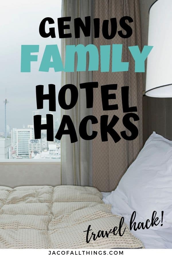 These genius hotel hacks for families will make your next hotel stay amazing! Traveling with kids is so much better with these great tips and tricks for hotel stays to use on your next vacation. #traveltips #hotel #hoteltrips #hotelhacks