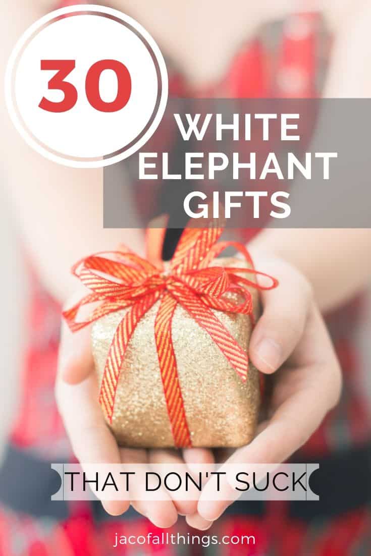 Don't be that person at your next White Elephant or Yankee Swap. Show up with a gift that everyone loves with these 30 white elephant gift exchange ideas! Perfect for coworkers, family, friends, and more this Christmas and holiday season. 