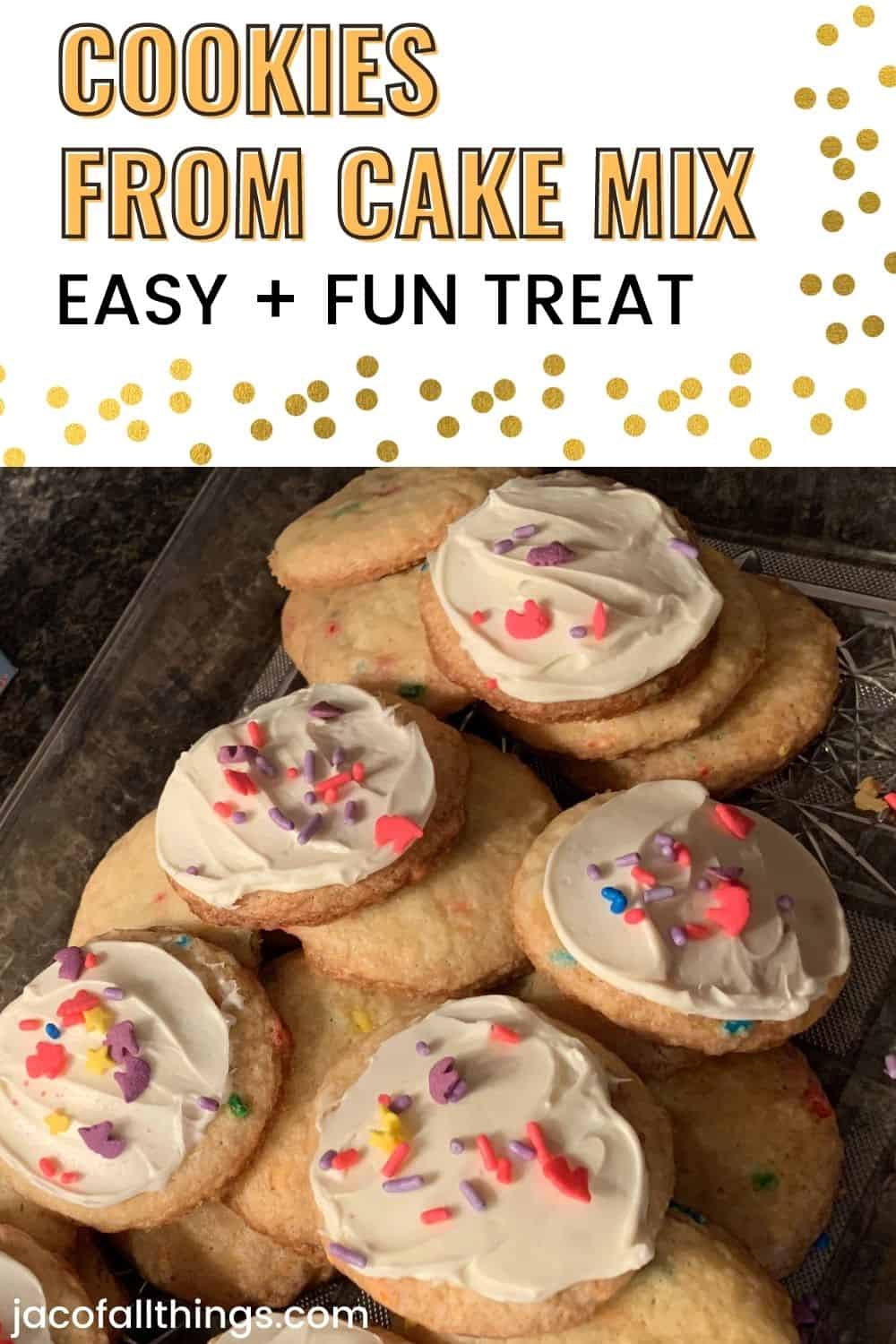 Want to learn a super simple way to make cookies? With just three ingredients you can turn cake mix into  delicious cookies! Read on for this easy dessert recipe. 
