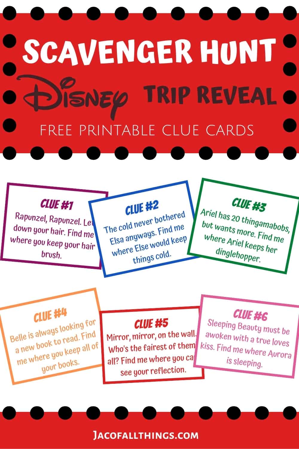 If you're looking for a fun and creative way to tell your kids that you're going to Disney, look no further! This Disney trip reveal scavenger hunt is sure to get them excited. 